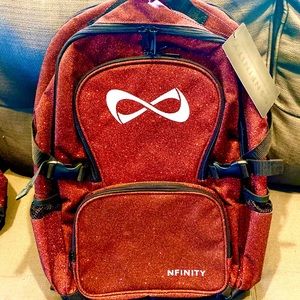 Red sparkle NFINITY Backpack. Brand New w/ Tags